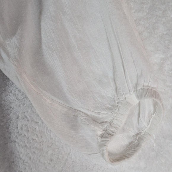 Free People White Smocked Maxi Dress with Puff Sleeves - Picture 6 of 8